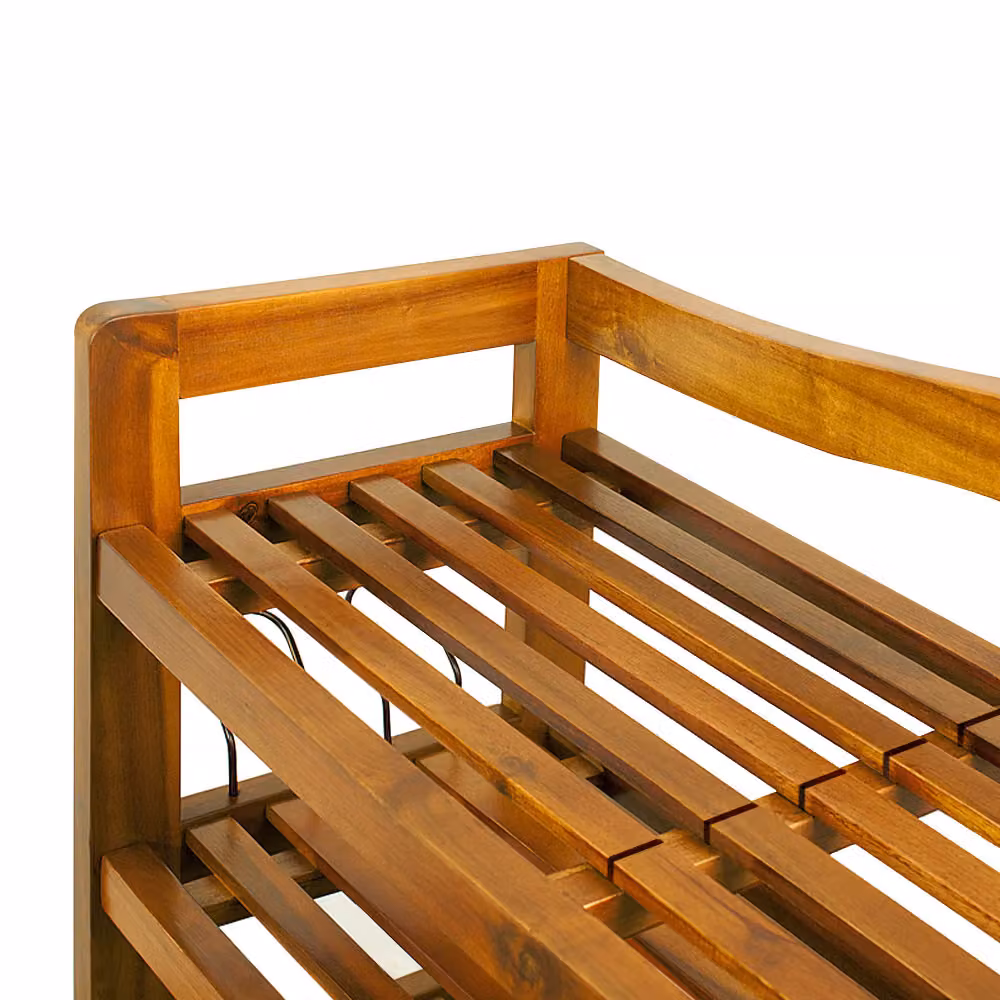 Set da 2 scarpiere Casaria in legno di acacia marrone stile rustico L/P/H: 82 x 26 x 95 cm – 4
