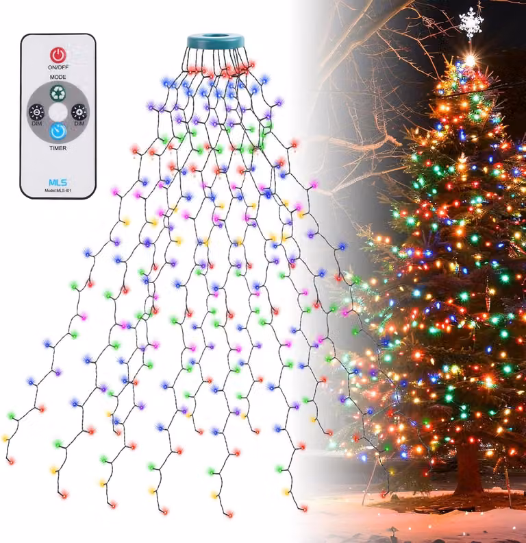 Luci a LED per albero di Natale, catena luminosa per albero di Natale, lunghezza 1-2,5 metri, multicolore