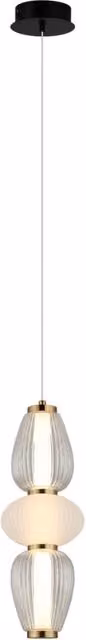 Lampada a sospensione Italux Gastel LED 16W 3000K Ø16 cm nera con vetro