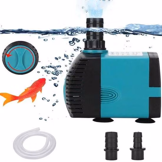 Pompa per acquari da 10 W - Doppia pompa ultra silenziosa da 600 l/h - Con tubo da 1,5 m e 2 spruzzatori - Per acquari, fontane, sculture, colture idroponiche e laghetti