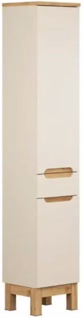 Colonna da bagno ERMANO - 2 porte e 1 cassetto - colori cachemire e rovere