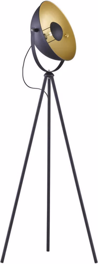 Lampada da terra CHEWY 1 fiamma treppiede in metallo nero/oro 160cm