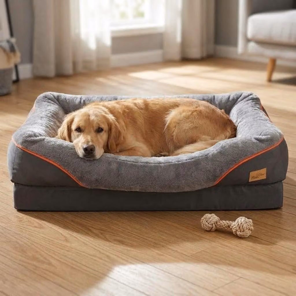 WISFOR letto per cani cuscino per animali domestici letto per gatti cesto per cani posto per dormire, lavabile e antiscivolo e copertura rimovibile, XL: 97x72x29cm