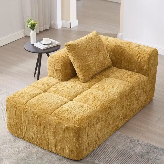 Chaise longue - Xylo - pronto uso con tasche laterali giallo