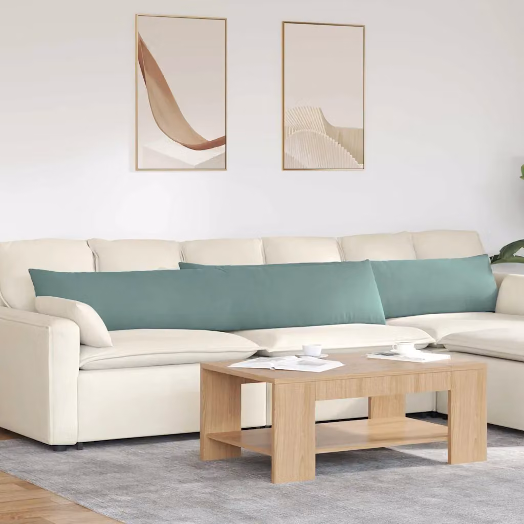 Set di 2 cuscini da divano vidaXL in tessuto a coste verde, L 200 cm x P 40 cm