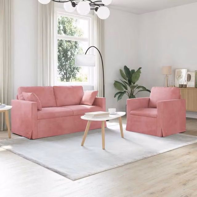 Set di divani 2 pz Rosa Velluto 3407555
