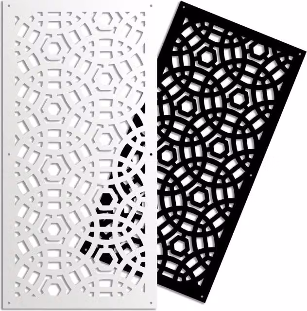 Pannello parasole in PVC traforato Signorbit con design geometrico moderno, colore bianco, L: 98 cm, H: 198 cm