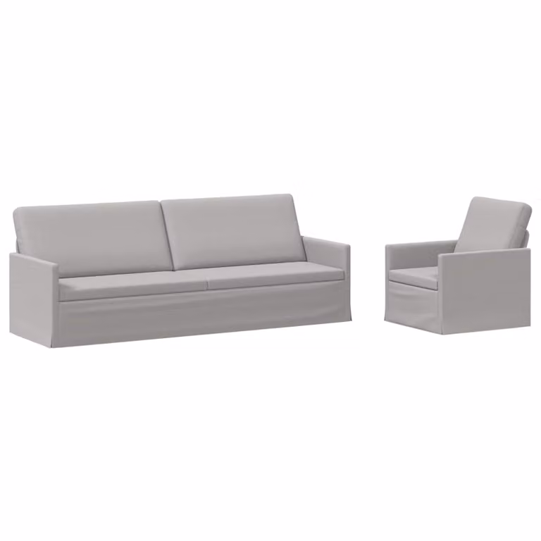 Set di 2 divani moderni vidaXL in tessuto grigio con struttura in metallo per il tuo soggiorno