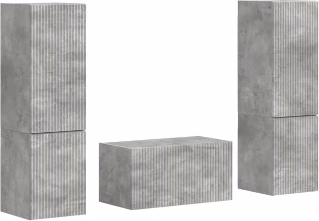 Set mobile TV 5 pz | Armadietto TV | Mobile Porta TV Grigio cemento Legno multistrato