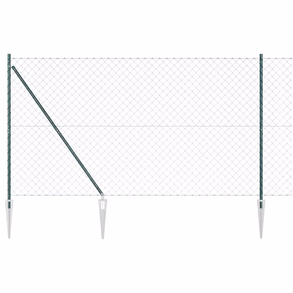 Recinzione a maglie Videx in acciaio rivestito in PVC verde con punte per installazione interrata L: 10 m, H: 1,6 m – 2