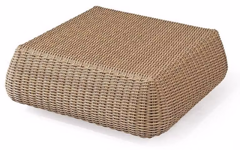 Casa Padrino Luxury Garden Table Natural Colours 82 x 82 x H. 30 cm - Tavolino da caffè intrecciato a mano resistente alle intemperie - Tavolo da giardino - Collezione Luxury
