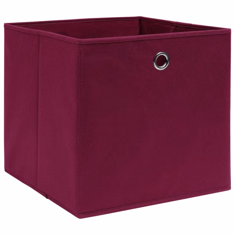 vidaXL Scatole portaoggetti 10 pz. Tessuto rosso scuro 32x32x32 cm
