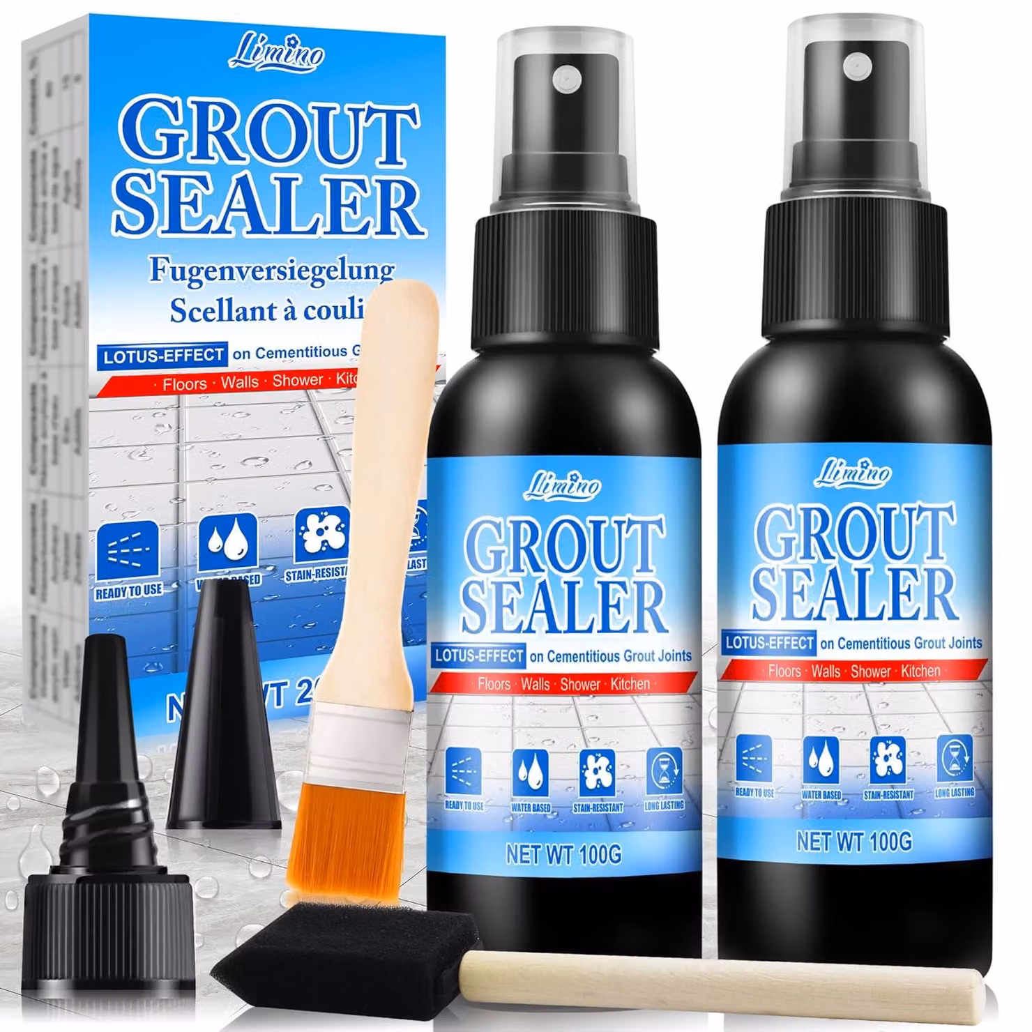 Sigillante spray per fughe, 200g, trasparente, ideale per bagno e cucina