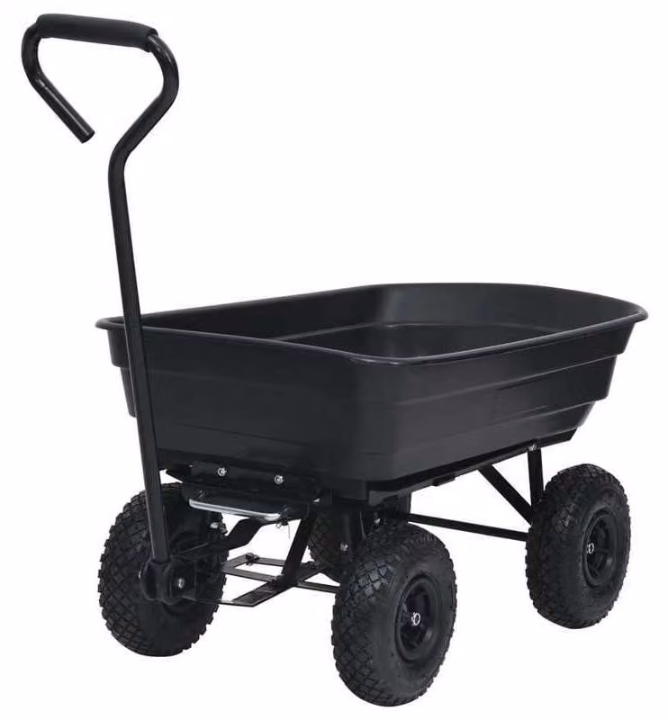 Carriola – Carrello da giardino – Carrello da costruzione – Trasporto pesante – Carrello da giardino – Struttura in metallo – Capacità di carico: 300 kg – 4 ruote adatte a tutti i terreni – Maniglia ergonomica – Robusto