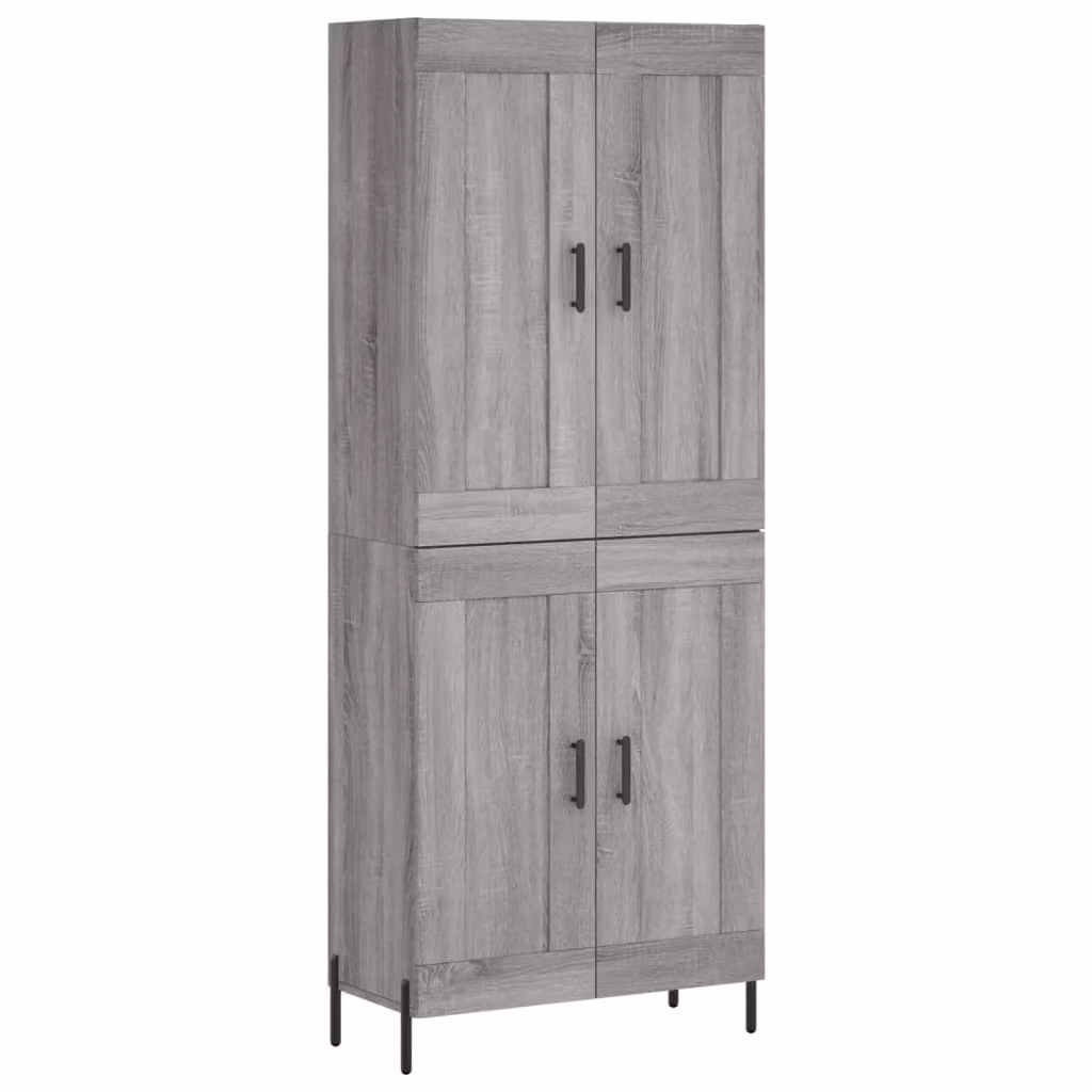 Credenza Grigio Sonoma 69,5x34x180 cm in Legno Multistrato