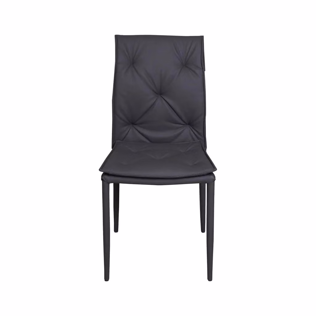 Set di 2 sedie Gessate DMORA in ecopelle grigia con struttura in metallo e plastica per cucina in stile moderno – 2