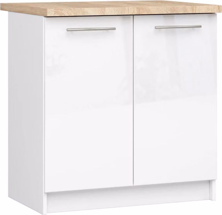 Akord Mobile Cucina Oliwia 2 Ante Con Piano Bianco Lucido 80X46X85 Cm