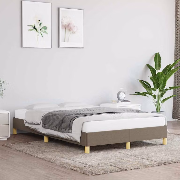 Giroletto vidaXL senza materasso in tessuto beige e grigio L/P: 120 x 200 cm