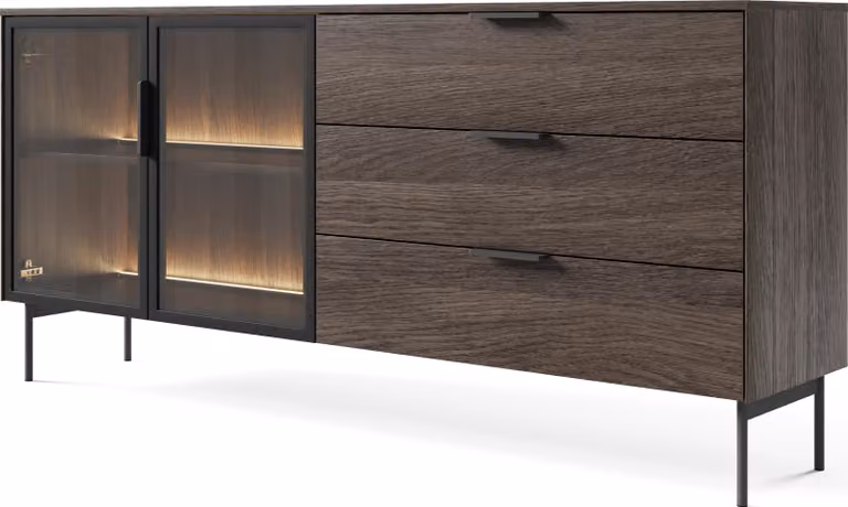 Comodino, legno di faggio "Dunin", dimensioni: 181 cm di altezza, 82,6 cm di larghezza, 39,3 cm di profondità