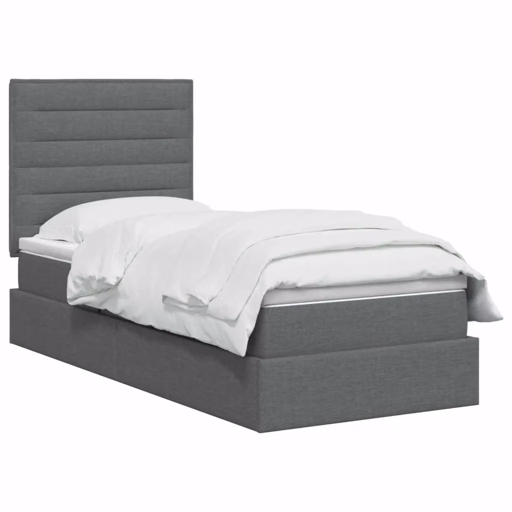 Letto con contenitore e materasso vidaXL in tessuto grigio moderno L: 90 cm, P: 200 cm, H: 140 cm – 2