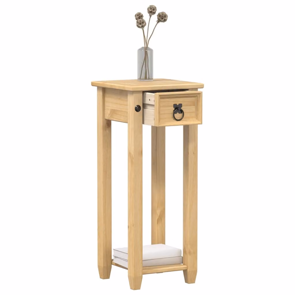 Porta Piante Corona vidaXL in Legno di Pino Cerato, Colore Marrone/Beige, L/P/H: 30 x 30 x 73 cm