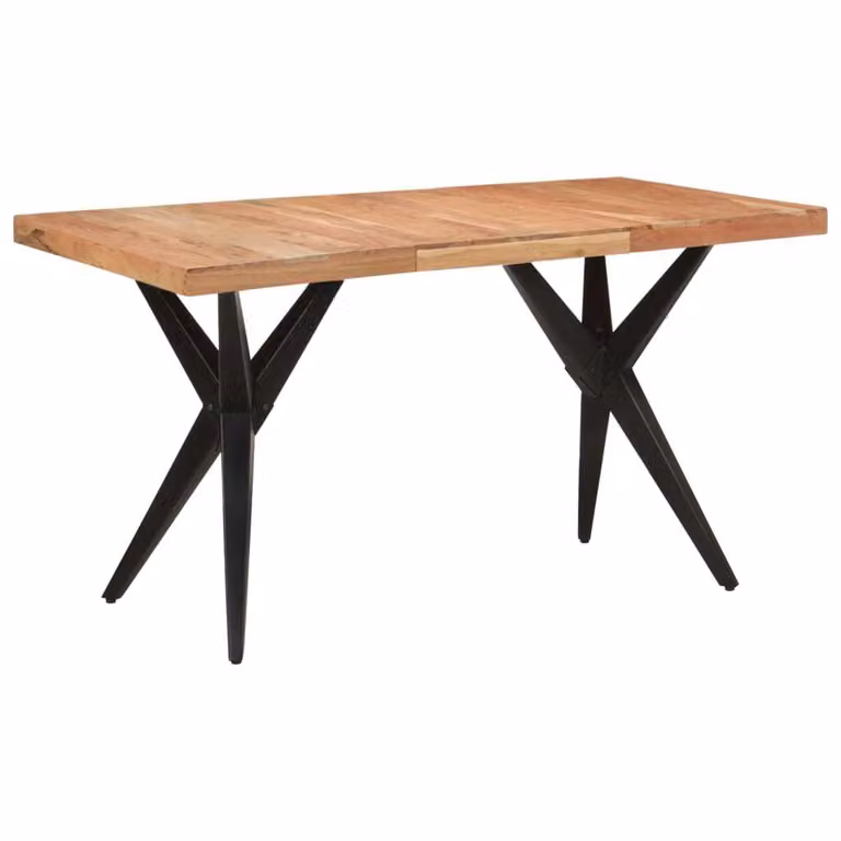 Maison Exclusive - Tavolo da pranzo nero, 140x70x76 cm, in legno massello di acacia
