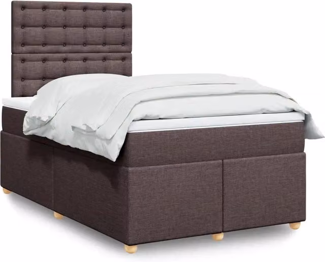 Giroletto a Molle con Materasso Marrone Scuro 120x190cm Tessuto 3293536