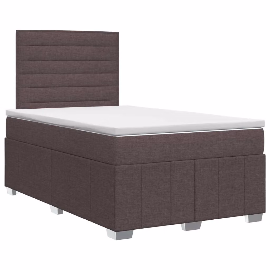 Letto box spring con materasso a molle insacchettate vidaXL in tessuto marrone e bianco L/P: 120 x 200 cm – 2