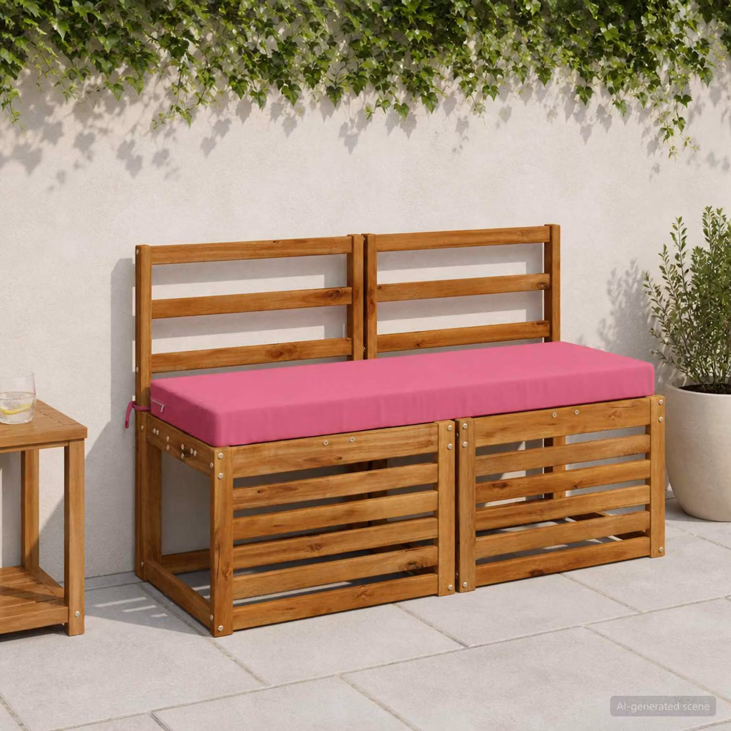 vidaXL Cuscino per panchina SOEST Rosa, L/P/H: 110 x 40 x 8 cm