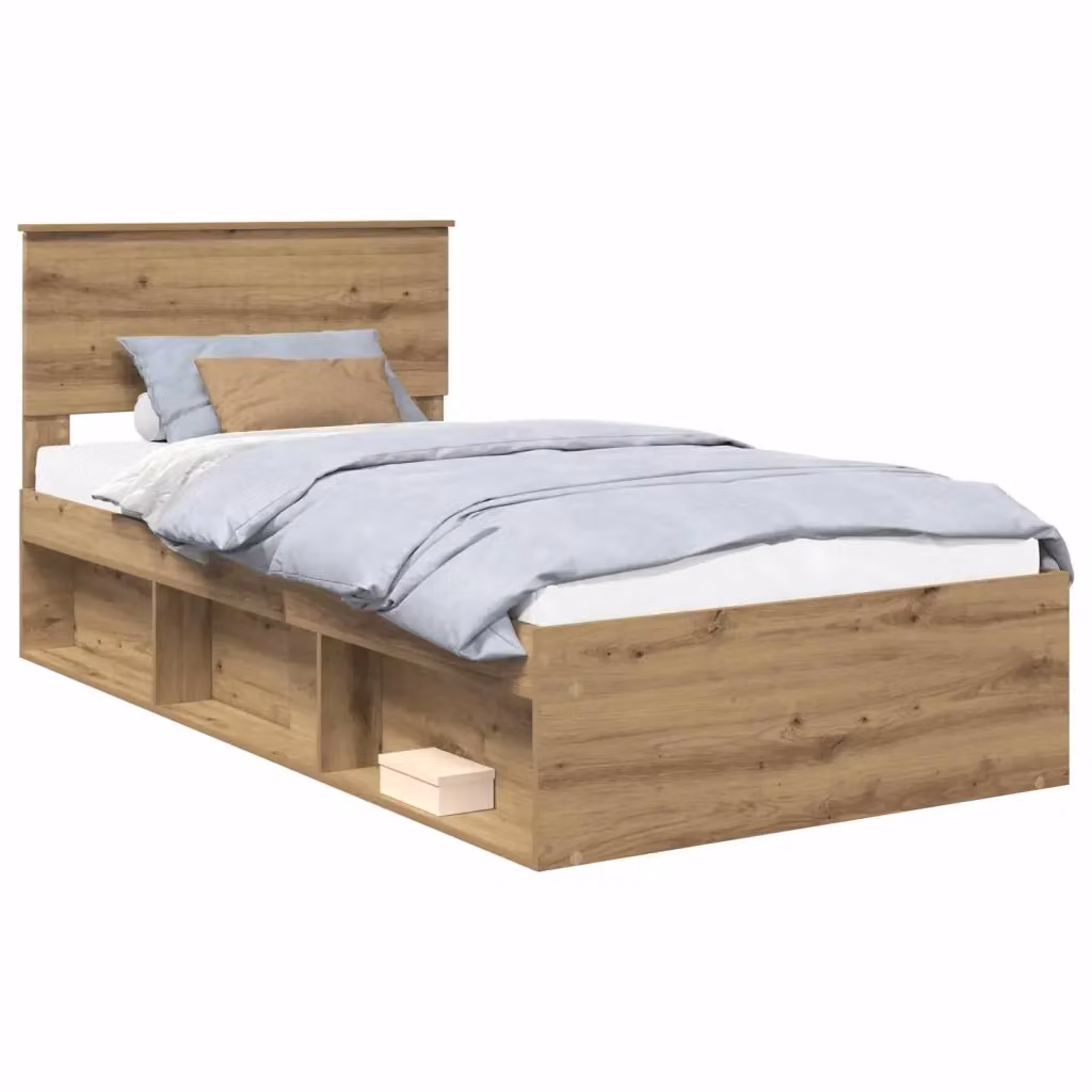 Struttura del letto vidaXL in legno di pino color marrone con doghe fisse L/P/H: 200 x 100 x 90 cm – 2