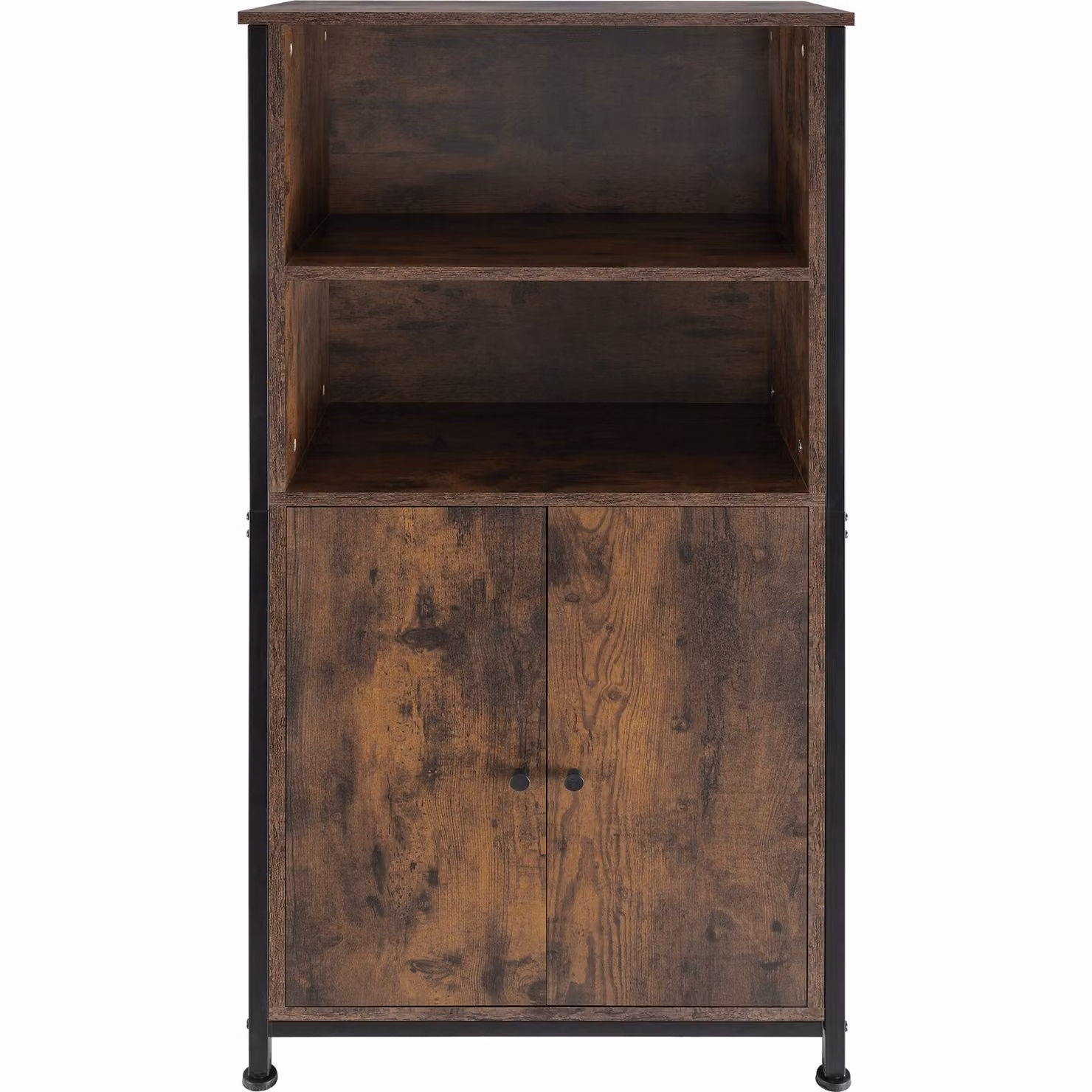 Credenza Doncaster tectake in stile industriale in legno e metallo marrone per soggiorno L: 125 cm, H: 60 cm, P: 38 cm – 4