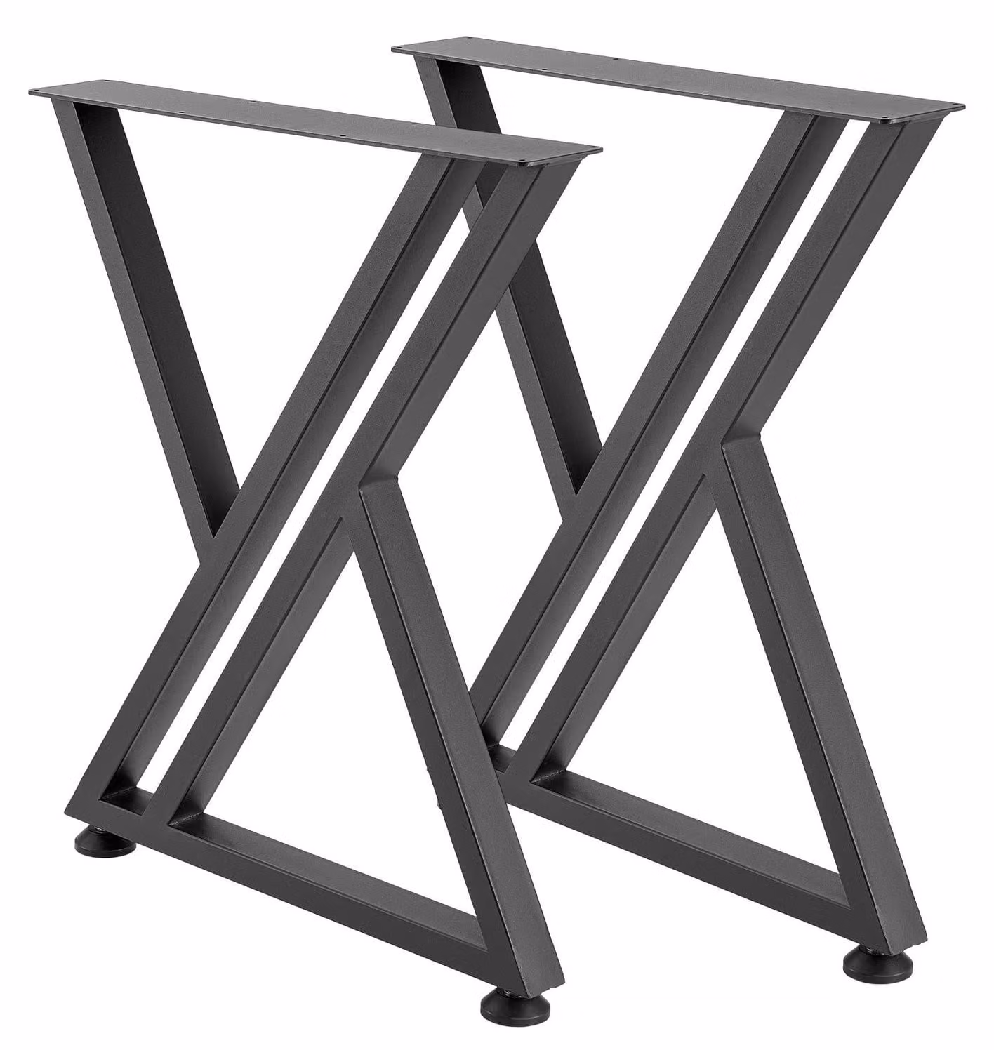 Gambe per tavolo, 740 x 610 mm (A x L) Gambe per mobili in acciaio, carico massimo 1000 kg, per impieghi gravosi, facili da montare, stabili, ideali per scrivanie da ufficio a casa fai-da-te, tavolini da caffè e da bar, banchi da lavoro, set da 2, nero