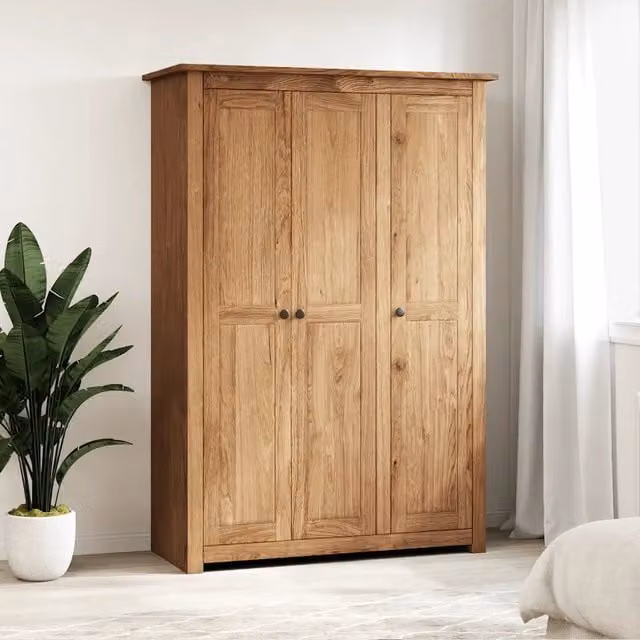 vidaXL Armadio a 3 Ante in Legno di Pino Panama Range, Marrone, L: 118 cm, P: 50 cm, H: 171,5 cm