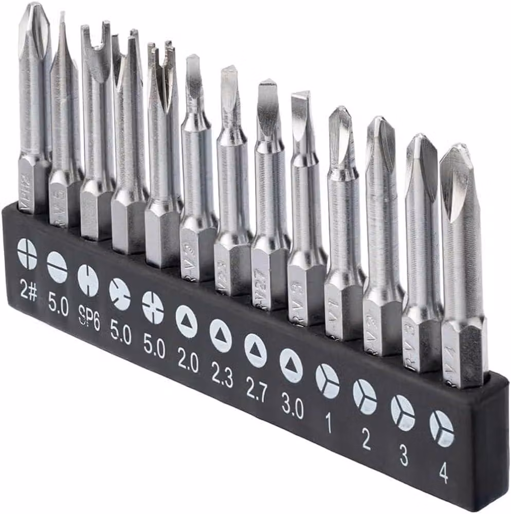 Set di punte per cacciavite, 13 pezzi, 50 mm, magnetiche, per lavori di precisione