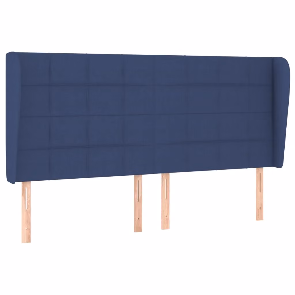 Testiera ad orecchio vidaXL in tessuto blu con struttura in legno di larice L: 203 cm, P: 23 cm, H: 118-128 cm – 2