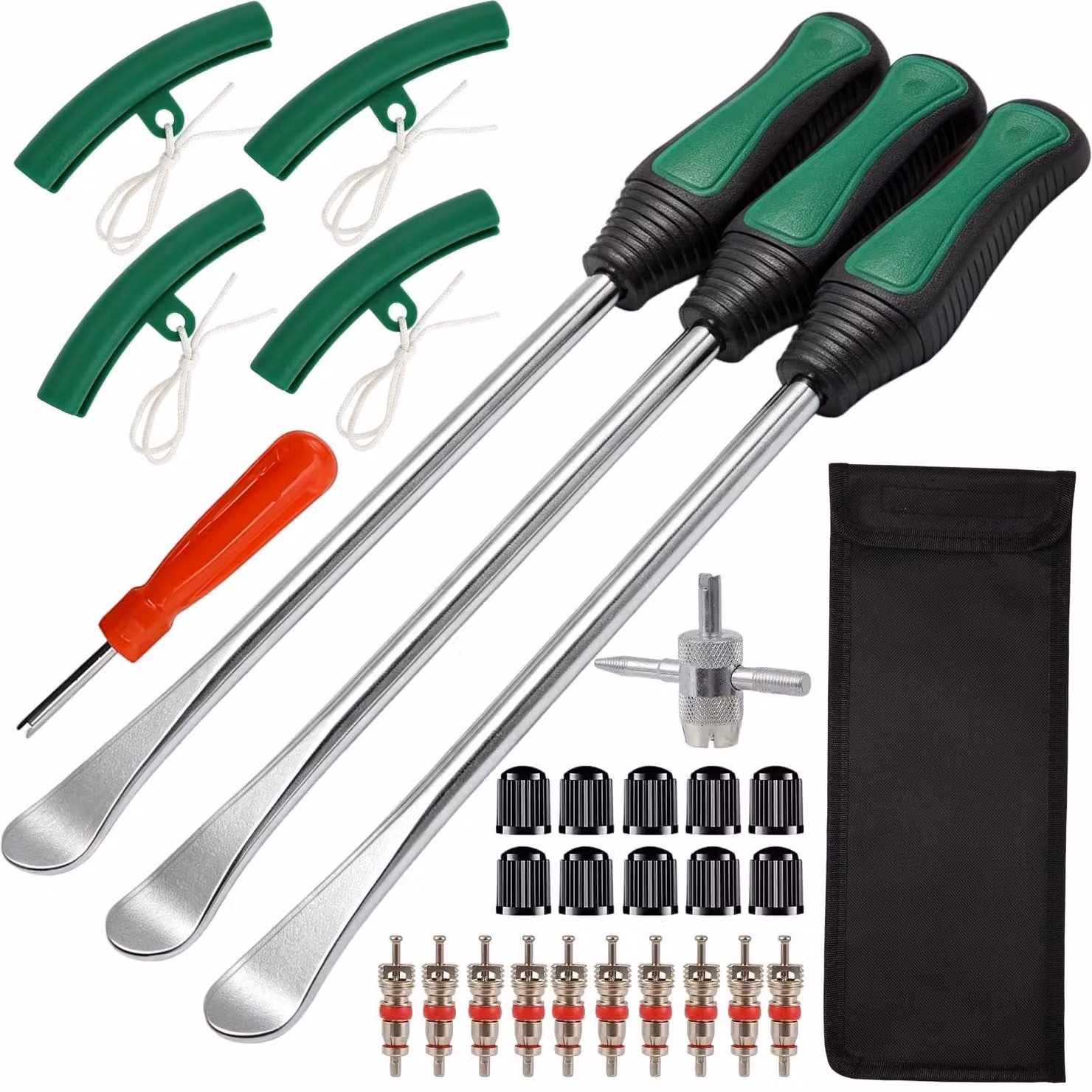 Kit completo per montaggio pneumatici, composto da 30 pezzi, con maniglie ergonomiche