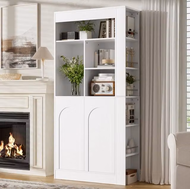 Armadio alto 85x35x180 cm in truciolare bianco salvaspazio –