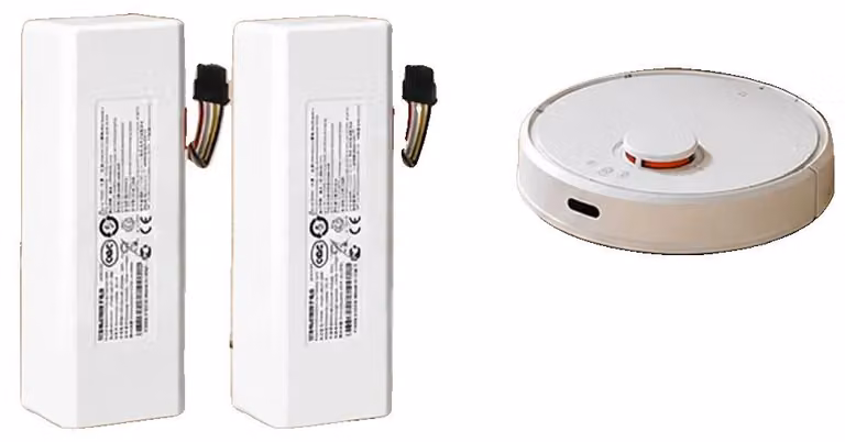 Batterie per aspirapolvere robot, 14,4V, capacità 12800mAh, confezione da 2 pezzi