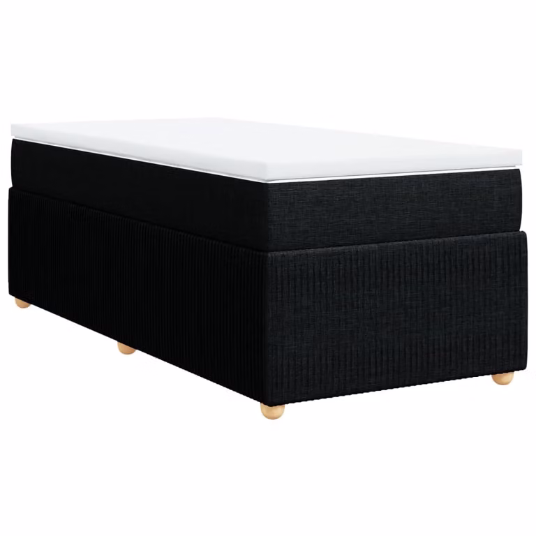 Giroletto a Molle con Materasso Nero 100x200 cm in Tessuto