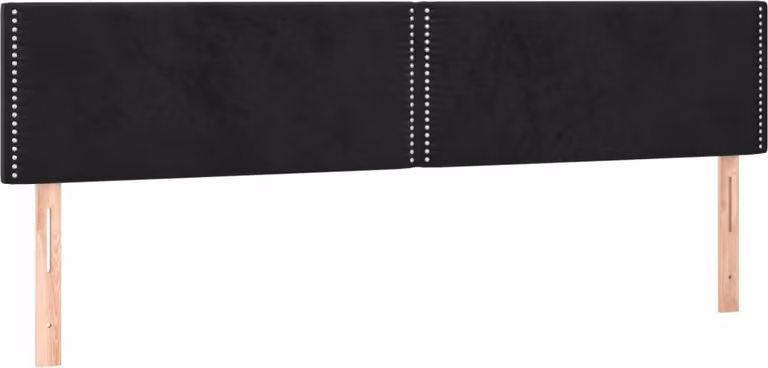 Testiera Nera 180x5x78/88 cm in Velluto