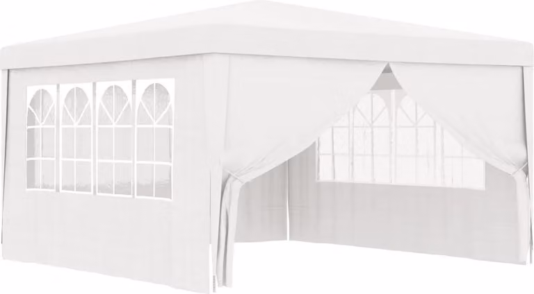 Gazebo Professionale con Pareti 4x4 m Bianco 90 g/m²