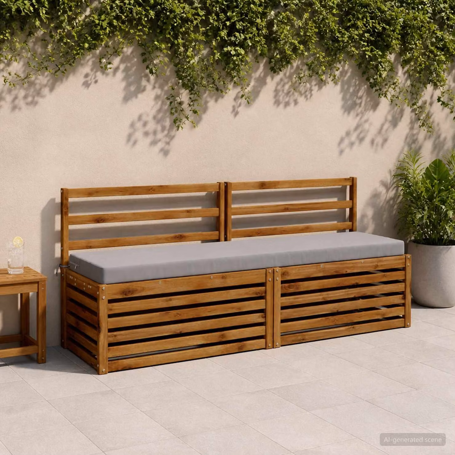 Cuscino per panchina vidaXL SOEST rettangolare in poliestere grigio con rivestimento rimovibile e resistente ai raggi UV