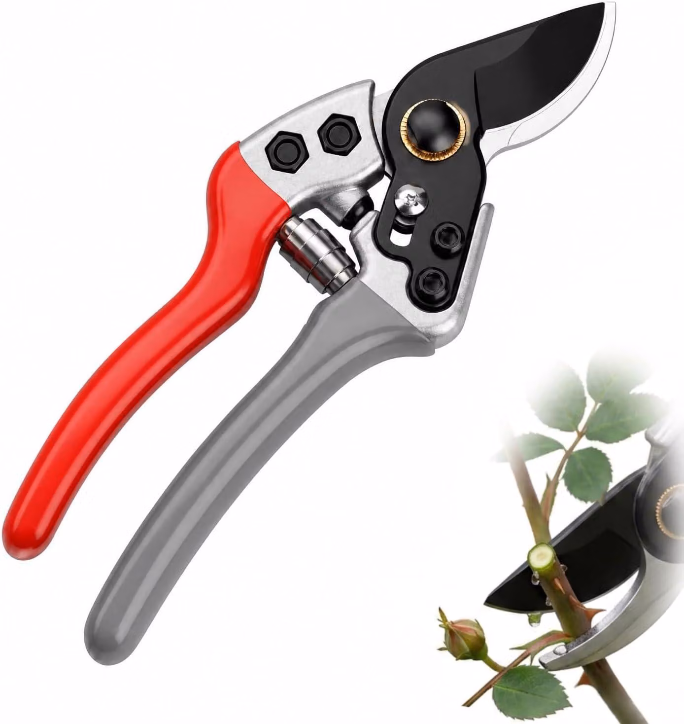 Forbice da giardino SK-5 in acciaio, robusta, con impugnatura ergonomica antiscivolo, confezione singola, ideale per lavori di giardinaggio