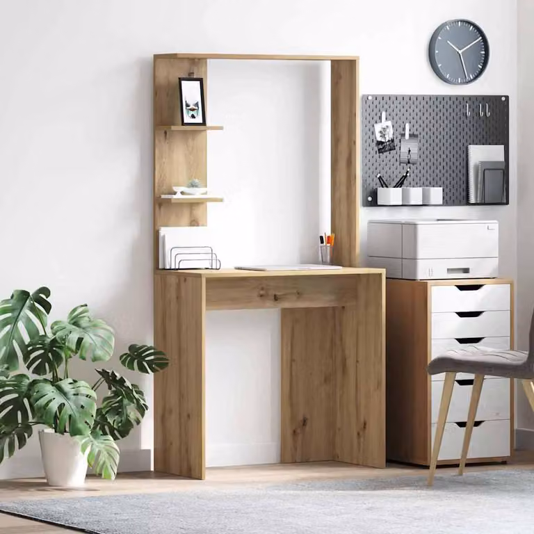 Maison Exclusive - Scrivania in legno composito effetto "Artisan Oak", dimensioni 78,5 x 37 x 154,5 cm