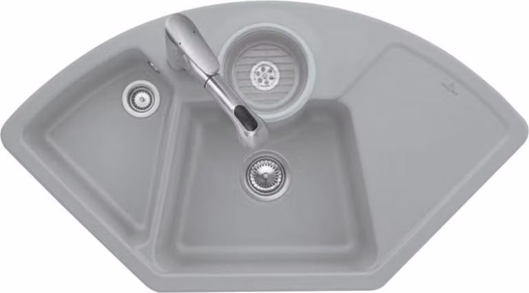 Lavello angolare V&B Lavello angolare Solo, mandorla CeramicPlus