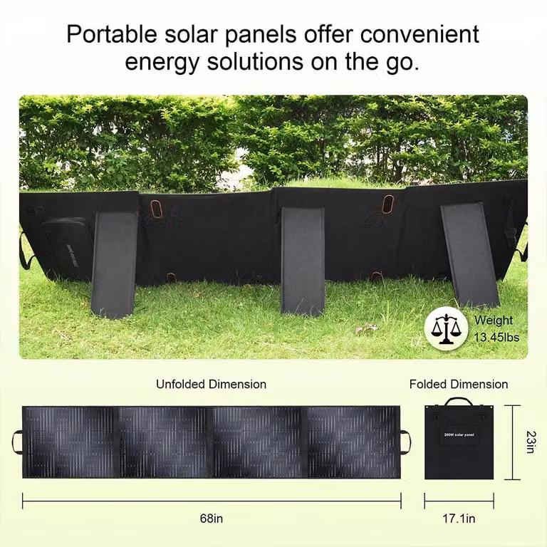 Pannello solare pieghevole e portatile da 400W, con celle solari monocristalline, ideale per l'uso all'aperto
