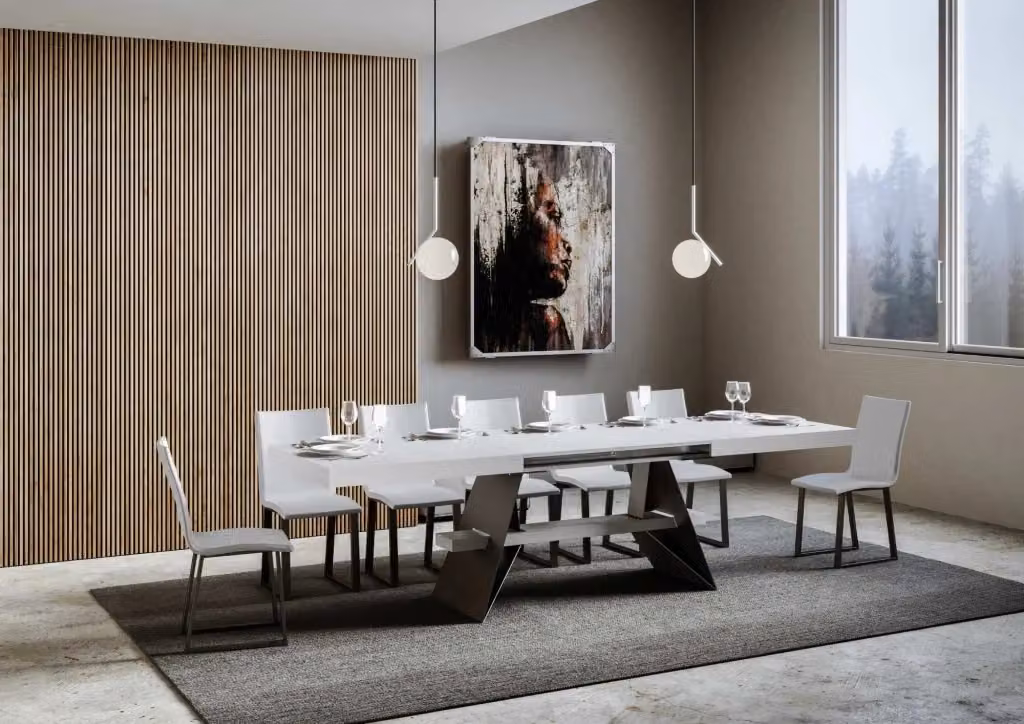 Tavolo Allungabile Baita GIORDANOSHOP in Frassino Bianco, L/P/H: 160-420 x 90 x 77 cm – 2