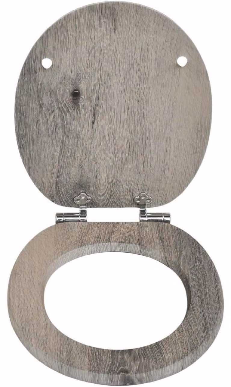 Copertura per WC in legno o MDF, con sistema di abbassamento automatico, dimensioni 43,5 x 37,8 x 5 cm