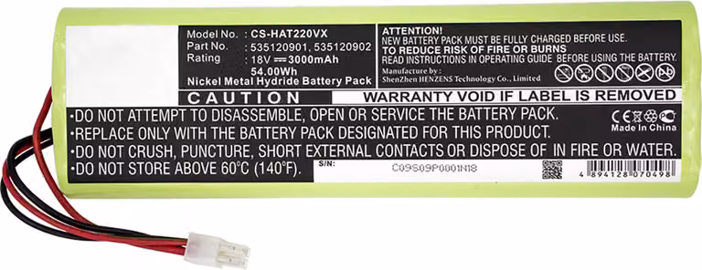 batteria da 3000mAh per Husqvarna Automover 220AC, 220AC 2007, 112862101/6, 1128621016
