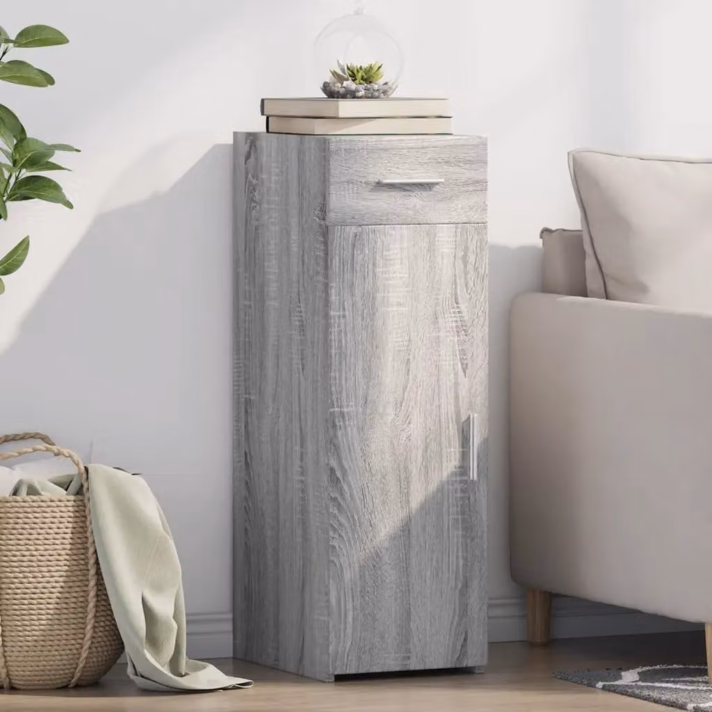 Credenza vidaXL in Legno Multistrato Grigio Sonoma, L/P/H: 30 x 42,5 x 93 cm